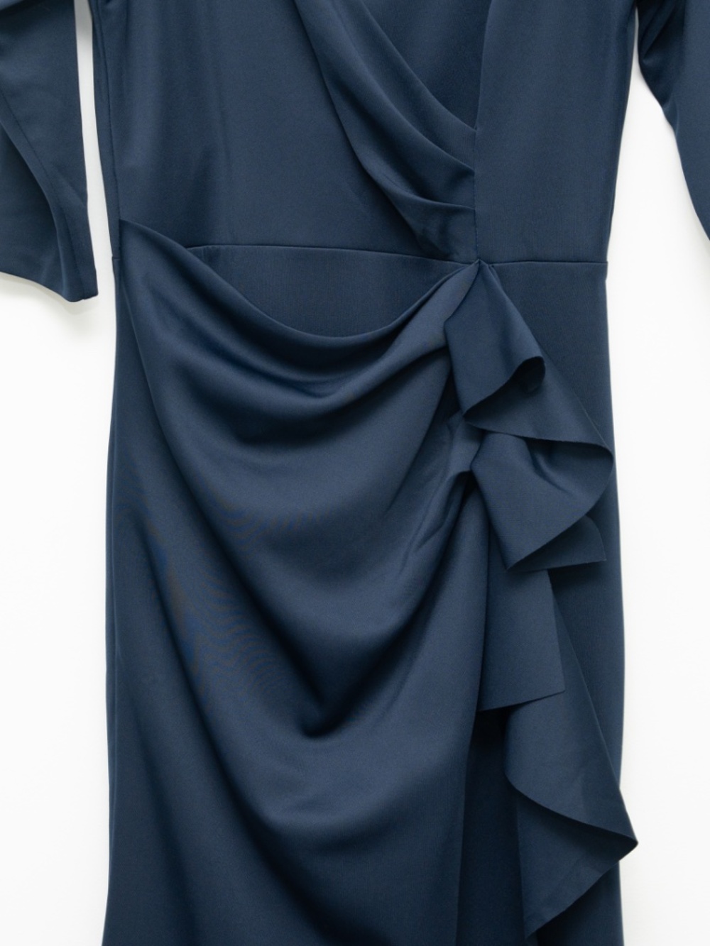 XSCAPE - Navy Ruched Ruffle Scuba Gown - Picture 9 of 9